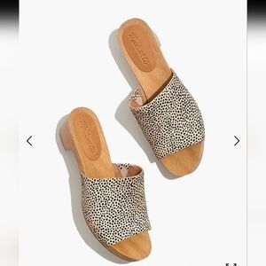 Madewell The Evelyn Slide Clog in Spotted Calf Hair Size 6.5